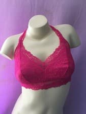 Image of Ex Store Bright Pink Lace Bralette Non wired, racer back, 8 -18 no fastenings