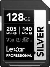 Image of Lexar Professional 128GB SILVER SDXC V30 SD Card, 4K UHD, R 200 MB/s, W 140 MB/s