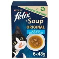 Image of Felix Soup Original Wet Cat Food (Fish Selection) 6 x 48G, 48 x 48G
