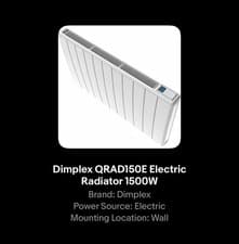 Image of Dimplex QRAD150E Electric Radiator 1500W