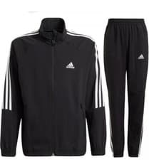 Image of Adidas Boys Full Tracksuit Kids Track Jacket Bottoms Woven Football Suit Trouser