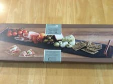Image of Artesa 60cm Slate Serving Platter with Copper Handles - for Cheeses, Antipasti