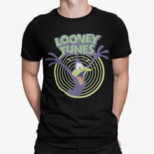 Image of Looney Tunes Daffy Duck Logo Crazy Official Men's T-Shirt