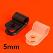 Image of High Quality Black & White Nylon Plastic P Clips - Fasteners for Cable & Tubing
