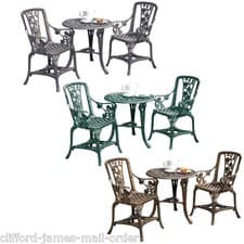 Image of 3pc Garden Bistro Set 2 Chairs & Table Furniture PVC Outdoor Patio Dining NEW