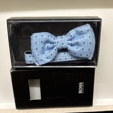 Image of Hugo Boss Cotton Silk Bow Tie Made in Italy £55 BNIB