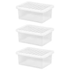 Image of Wham Crystal Storage Box And Lid 17 Litre 3 Pack