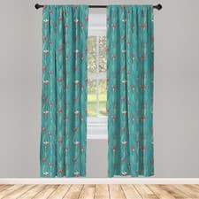Image of Floral Curtains 2 Panel Set Simplistic Crocuses