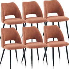 Image of 2/4/6X Dining Chairs Corduroy Velvet Wider Seat Metal Legs Kitchen Office