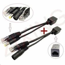 Image of Power Over Ethernet Passive PoE Adapter Injector+Splitter Kit PoE Cable Black UK
