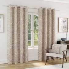 Image of Sherwood Jacquard Stem Leaf Blackout Readymade Eyelet Curtains - 2 Colours
