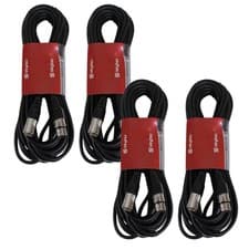 Image of Skytec XLR Microphone Cable 12m Set of 4 - Male to Female Balanced Audio