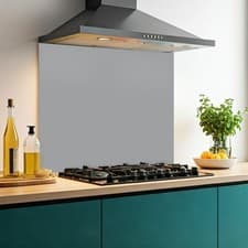 Image of Mid Grey Glass Kitchen Splashback | 6mm Toughened Heat Resistant Glass