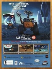 Image of 2007 Wall-E PS2 Xbox 360 Nintendo Wii DS PC Print Ad/Poster Pixar Video Game Art