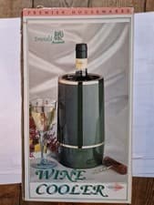 Image of Premier Housewares Green Colour With Gold Trim Retro Wine Cooler In Original Box