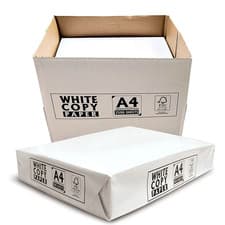 Image of WHITE PAPER A4 PRINTER COPIER PAPER BOX OF 2,500 SHEETS / 5 REAMS OF 500 SHEETS