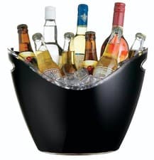 Image of BarCraft Black Acrylic Bottle Drinks Pail Cooler with Two Handles Plastic