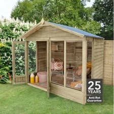 Image of Forest 4LIFE Apex Summerhouse 8x6 Double Door 4 Window Garden Shed