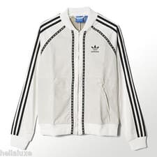 Image of Adidas SUPERSTAR TRACK Jacket sweat shirt shop LEATHER Top firebird~Womens sz XS