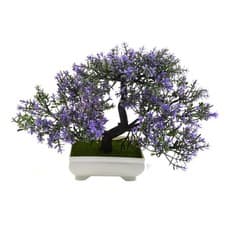 Image of Green Artificial Pine Tree Bonsai Potted Plant for Home/Office Decoration