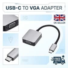 Image of USB-C Type C USB 3.1 Male to VGA 15 Pin female Adapter Cable Lead for Macbook UK