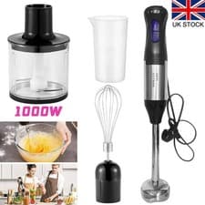 Image of Stainless Steel Hand Blender, 4-in-1 Stick Blender 1000W for Kitchen, Smoothies