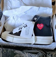 Image of Converse Play Comme de Garcons High Top Size 6, Black/White
