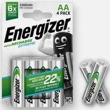 Image of Energizer Extreme AA HR6 2300mAh Pre-charged Rechargeable Batteries 4 Pack (UK)