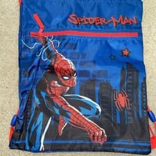 Image of Marvel Spider-Man Drawstring Bag Pull String P.E. Gym Swimming Sport Bag zip