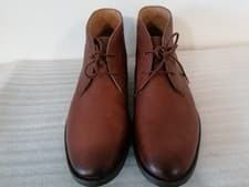 Image of CLARKS GLIDE CHUKKA MENS BROWN LEATHER SMART LACE-UP BOOTS UK SIZE 8