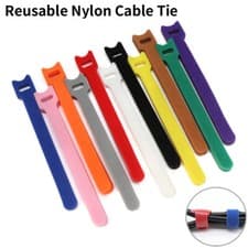 Image of Releasable Cable Ties Reusable Nylon Hook Loop Cable Tidy Strap Fastener Straps