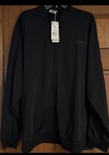 Image of Adidas Men’s 3 Stripe Tricot Full Zip Track Jacket Triple Black Size XXL DU0447