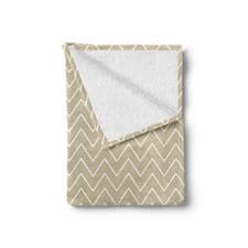 Image of Beige Soft Flannel Fleece Throw Blanket 3 Dimensional Stripes