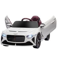 Image of HOMCOM Bentley Bacalar Licensed 12V Kids Electric Ride-On w/ Remote - White