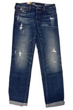 Image of G-STAR Men's Blue 3301 Low Tapered Red Listing Denim Jeans RRP £90