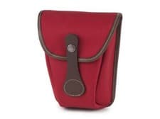 Image of Billingham Avea 8 Compact End Pouch Pocket - Burgundy Canvas + Chocolate Leather