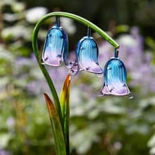 Image of 2 x Smart Garden Bluebell Flower Blue Glass Solar Stake Light Garden LED 1012534
