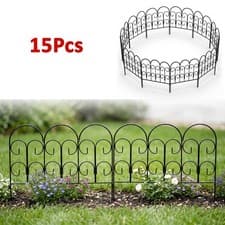 Image of Rustproof Metal Fence Panels Garden Fencing Animal Barrier Flower Bed Border