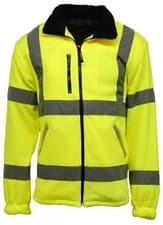 Image of Mens Premium Safety Hi Vis Viz Visibility Lined Work Fleece Jacket