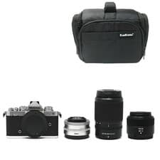 Image of Nikon Z fc Camera + Z DX 16-50 (Silver) + Z 50-250 + Z 40 Lenses + Bag