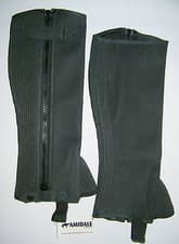 Image of HALF CHAPS HORSE RIDING EQUESTRIAN BLACK WASHABLE AMARA - S/M/L/XL FROM AMIDALE