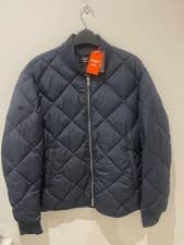 Image of Superdry Studios Mens Down Jacket Size M Navy Quilted Padded RRP £85
