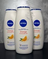 Image of 3 x 750ml Nivea Orange & Avocado Oil Caring Shower Cream With Vitamin C & E