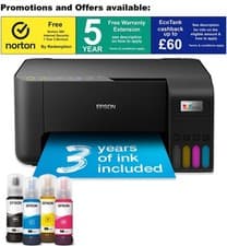 Image of Epson EcoTank ET-2860 Inkjet Printer All-in-One Scan Copy Cashback Available