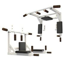 Image of MaxStrength Pull Up Bar Wall Mounted Dip Station Home Gym Fitness Iron Bracket