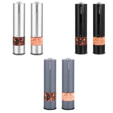 Image of Electric Salt and Pepper Mill Set One Touch Battery Operated LED Light