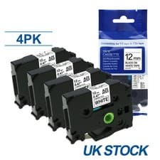Image of 4X Compatible Brother TZ-231 P-Touch Black On White Label Tape 12mm x 8m TZe-231