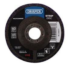Image of DRAPER Polycarbide Strip Disc, 115mm, 22.23mm, 180 Grit, Purple [37608]