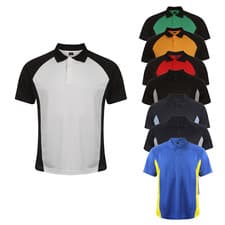 Image of Unisex Mens Plain Polo Shirts Short Sleeve Contrast Pique Top Work Breathable