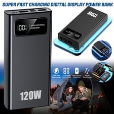 Image of Power 50000mah Bank 120W Fast Charging USB Portable Charger Mutil Port for Phone